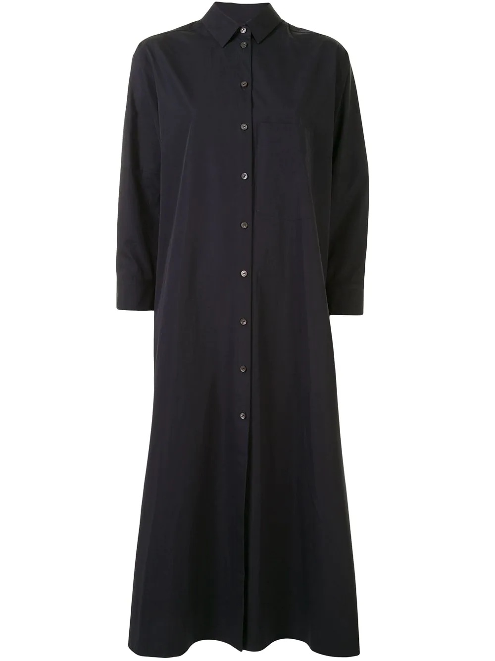 pleated-back shirt dress - 1