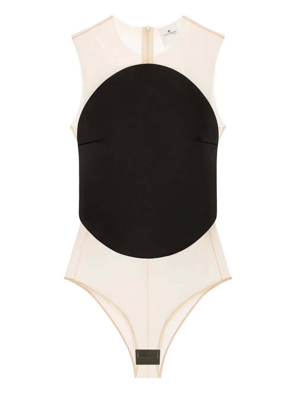Courreges Women "Illusion Circle" Satin Bodysuit - 1