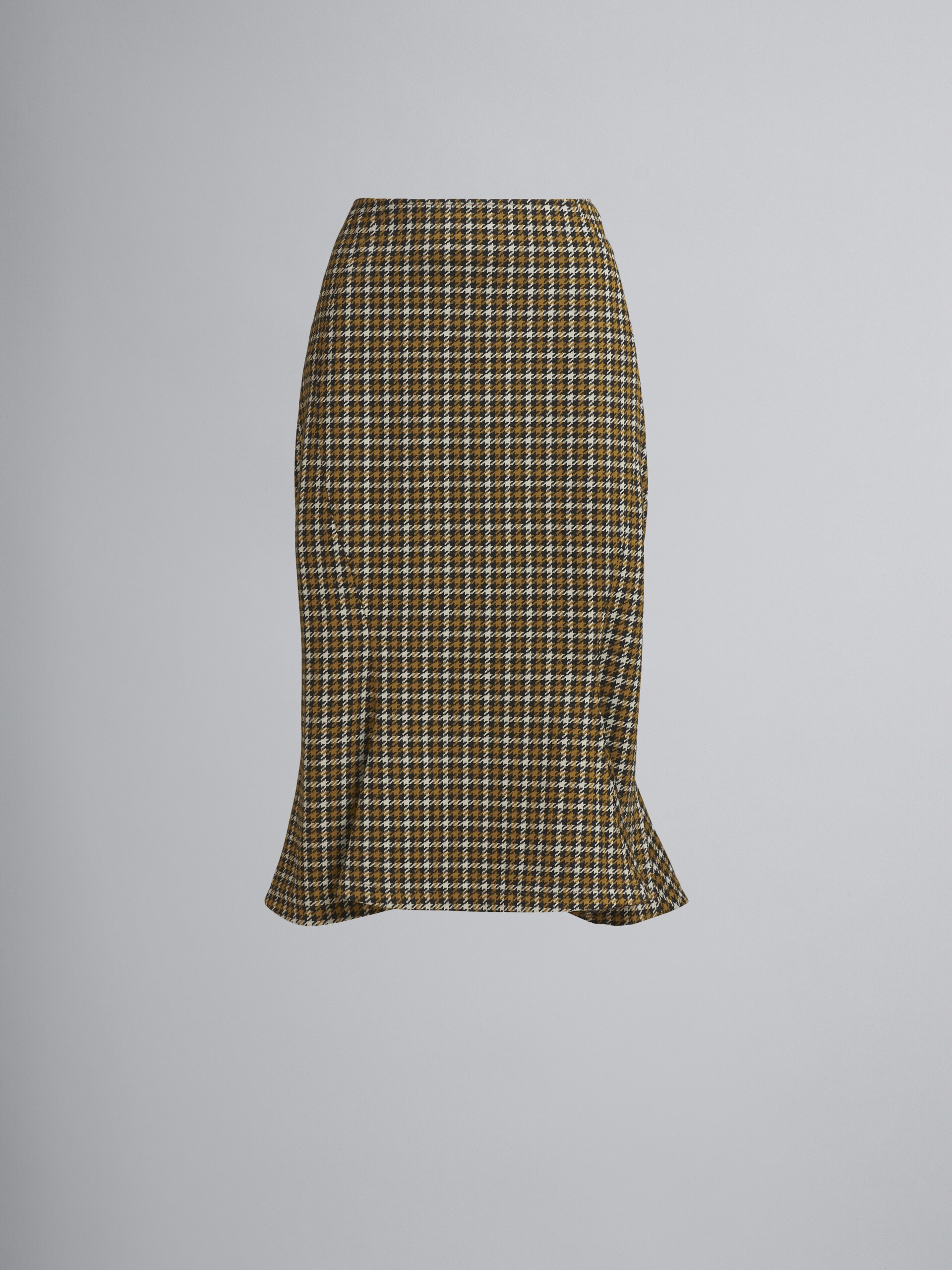WOOL JERSEY AND CASHMERE GODET SKIRT - 1