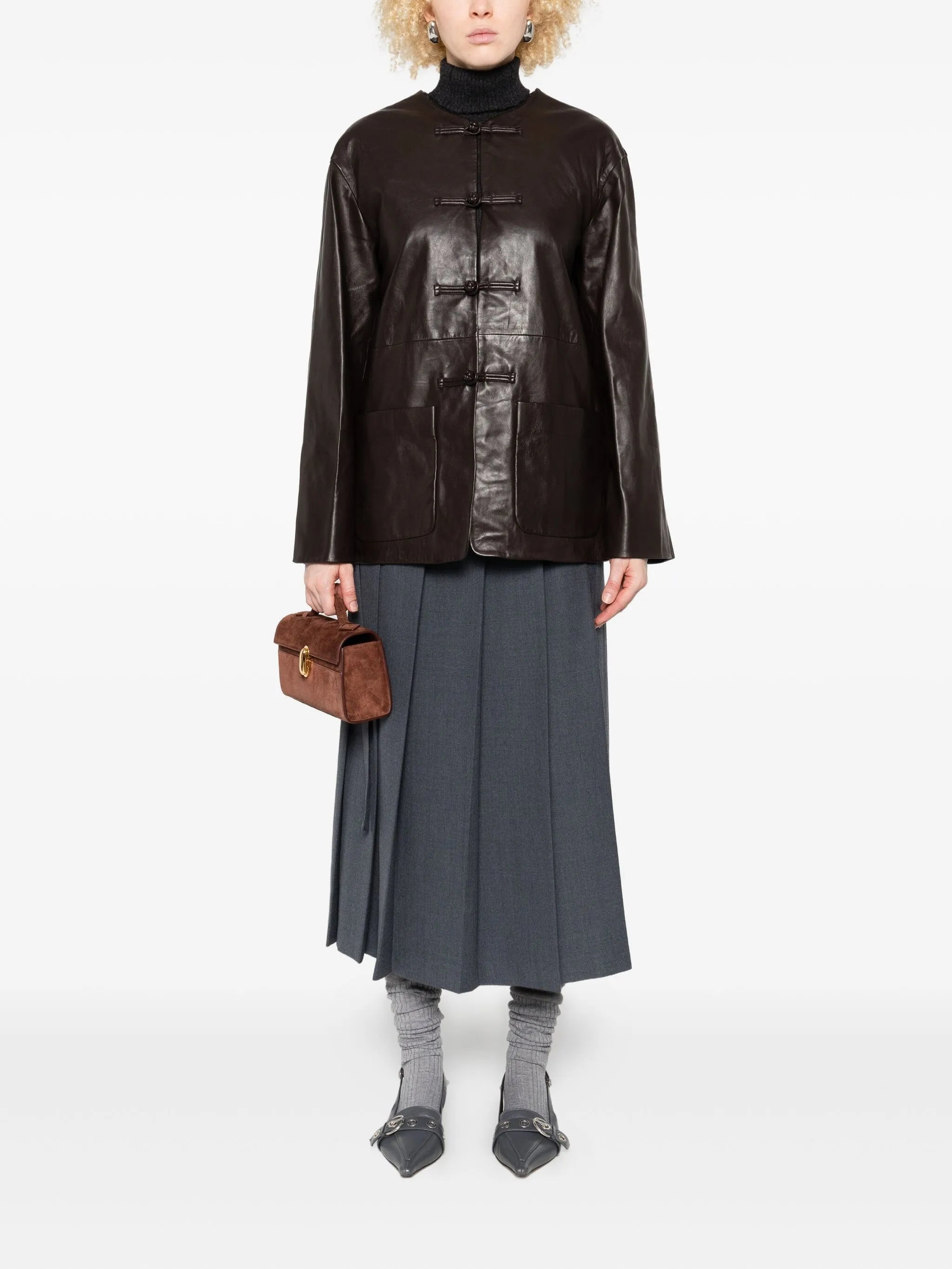 Rohe Frog-fastening Leather Jacket - 3
