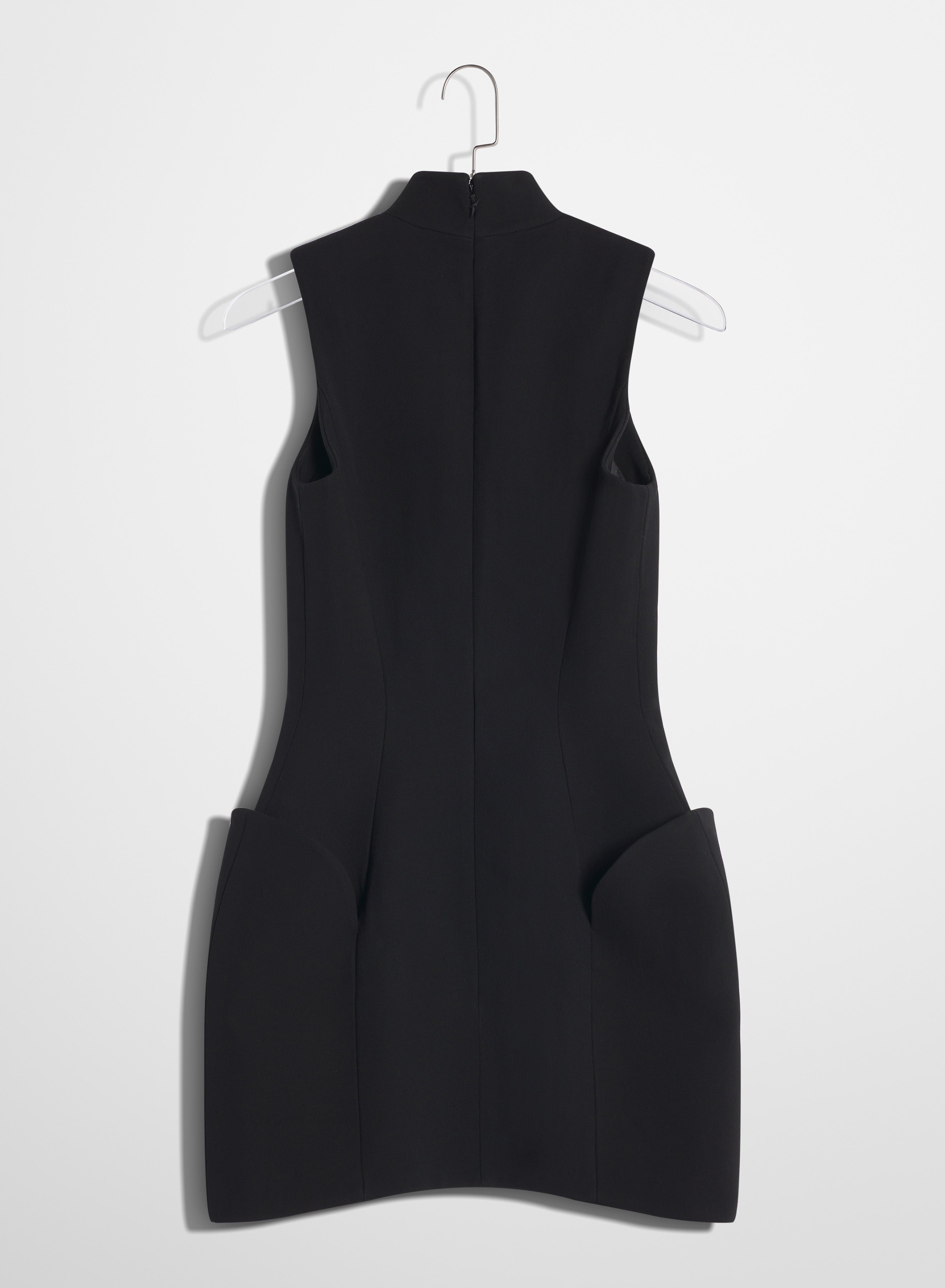 black open neckline tailored dress - 5