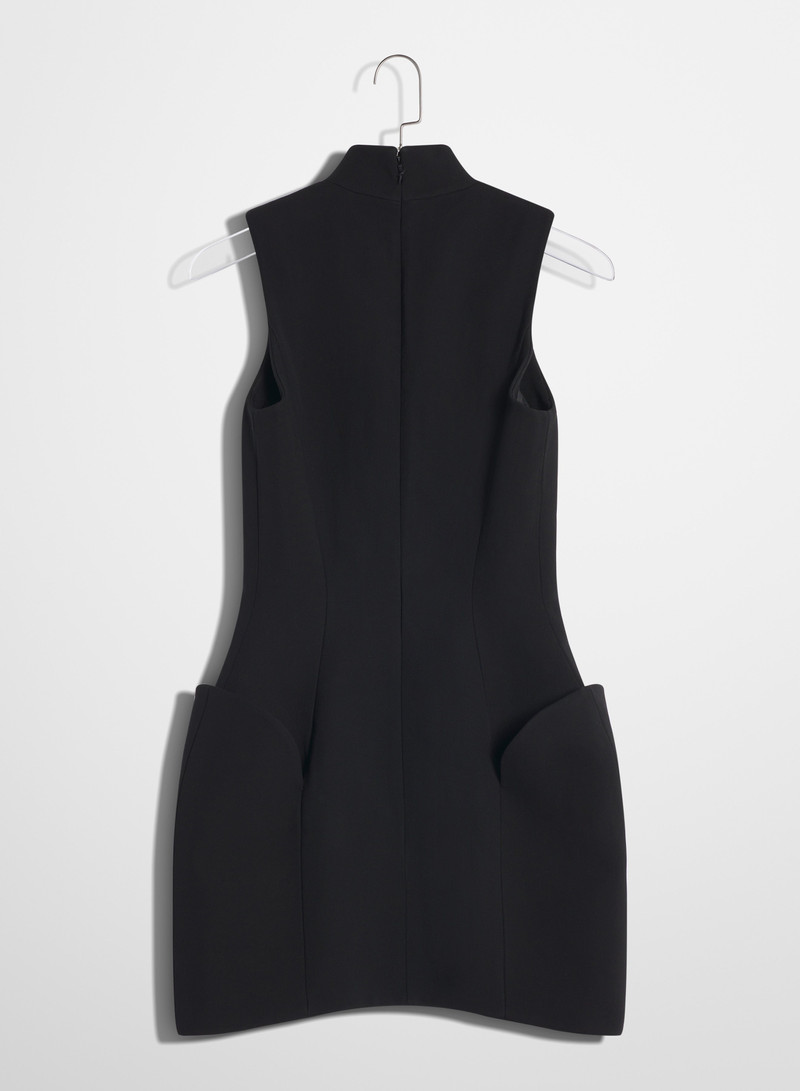 black open neckline tailored dress 5