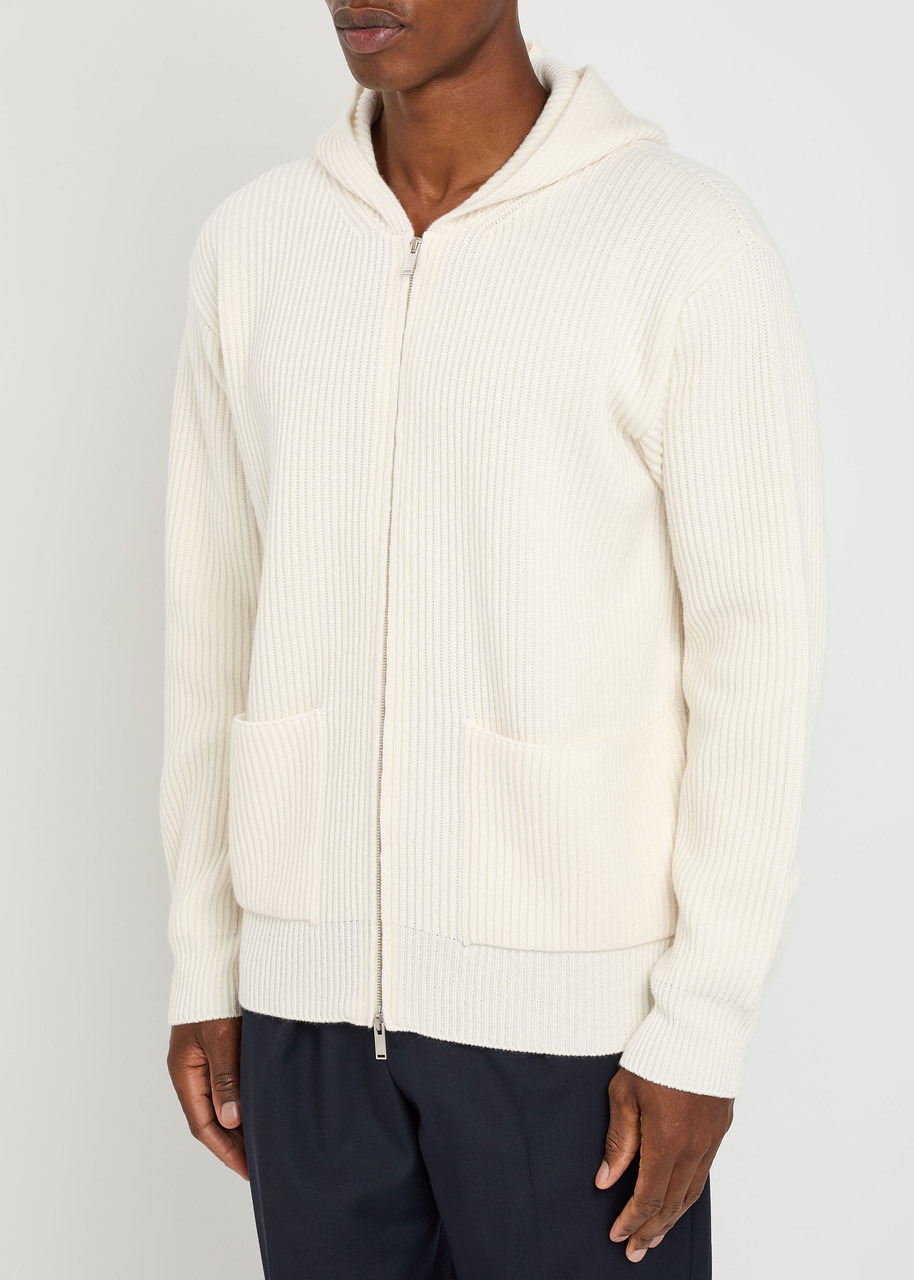 Lardini Ribbed Hooded Wool and Cashmere-blend Jumper - 2