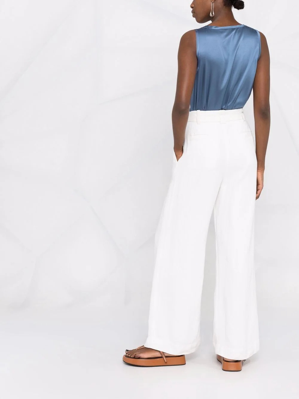 scoop-neck silk blouse - 6