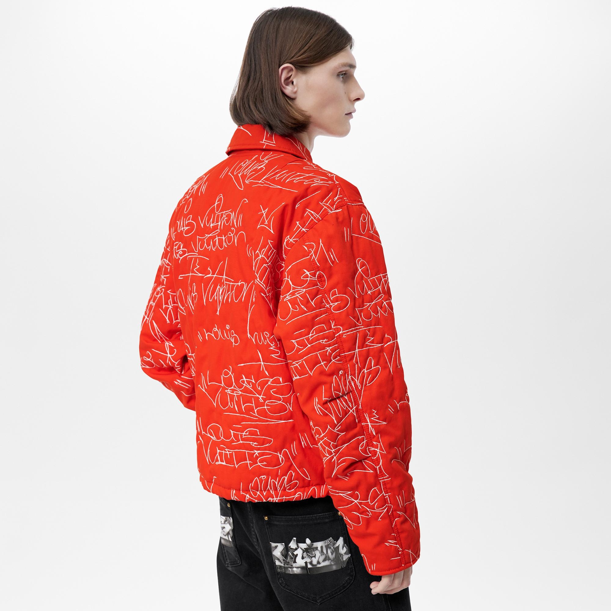 Embroidered Denim Bomber - 4