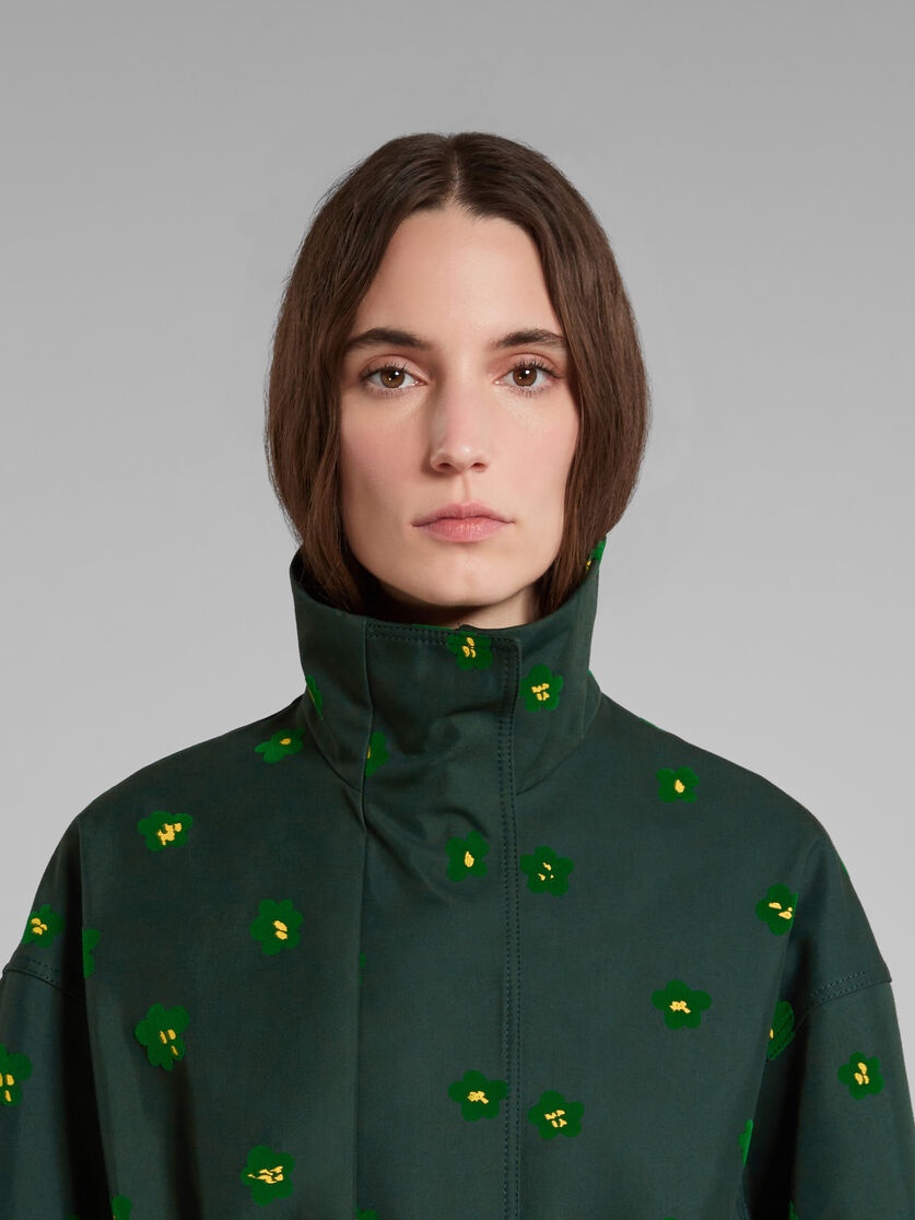 GREEN JACKET WITH DRAFT FLOWER PRINT - 4