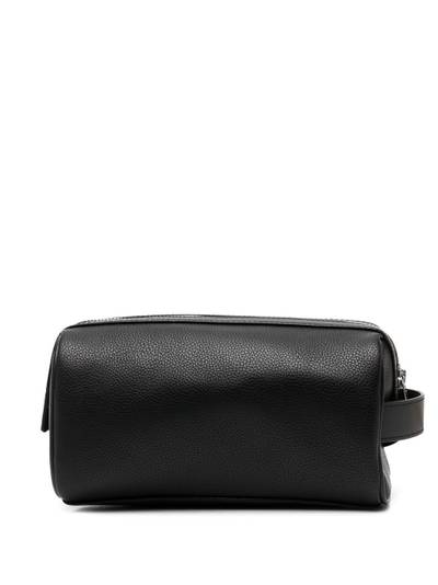 Sandro logo-print leather wash bag outlook