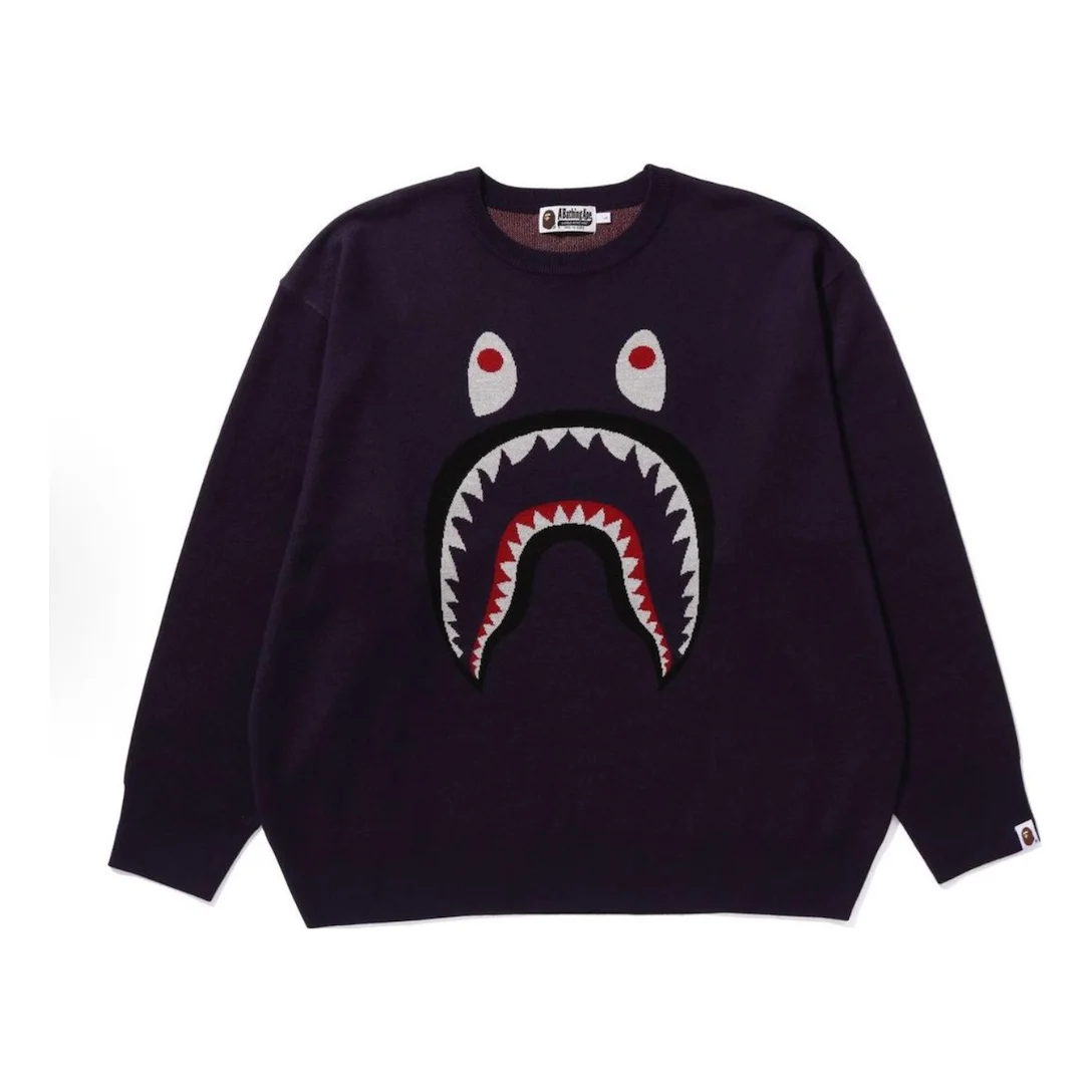 A Bathing Ape Shark Jacquard Sweater 'Purple' 1J80-120-006-PUR - 1