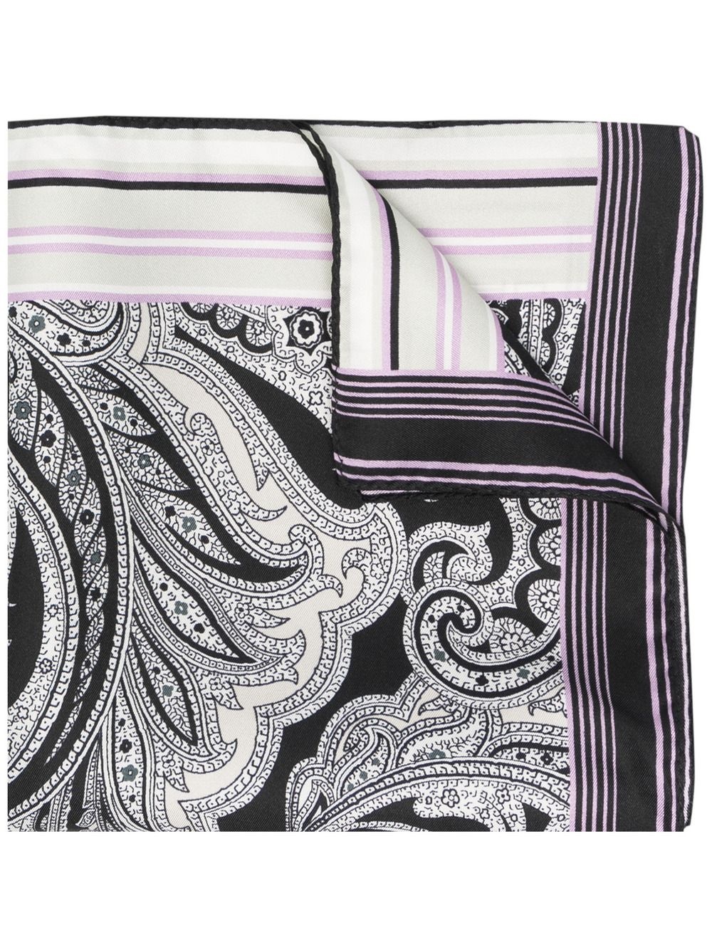 paisley print silk scarf - 1