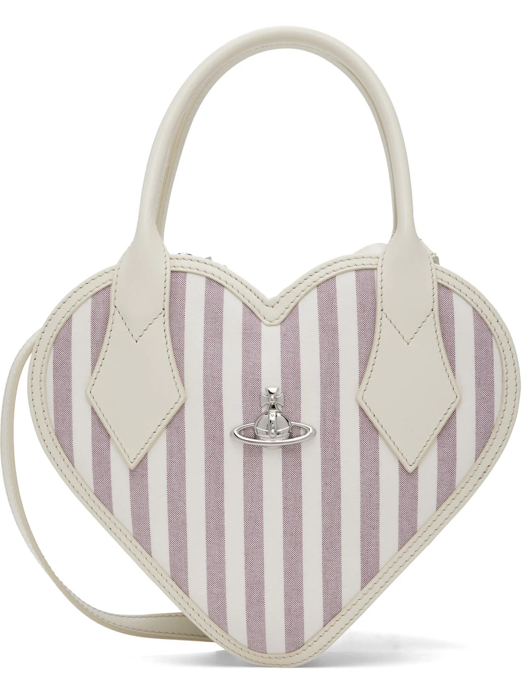 Off-White & Purple Josephine Heart Crossbody Bag - 1
