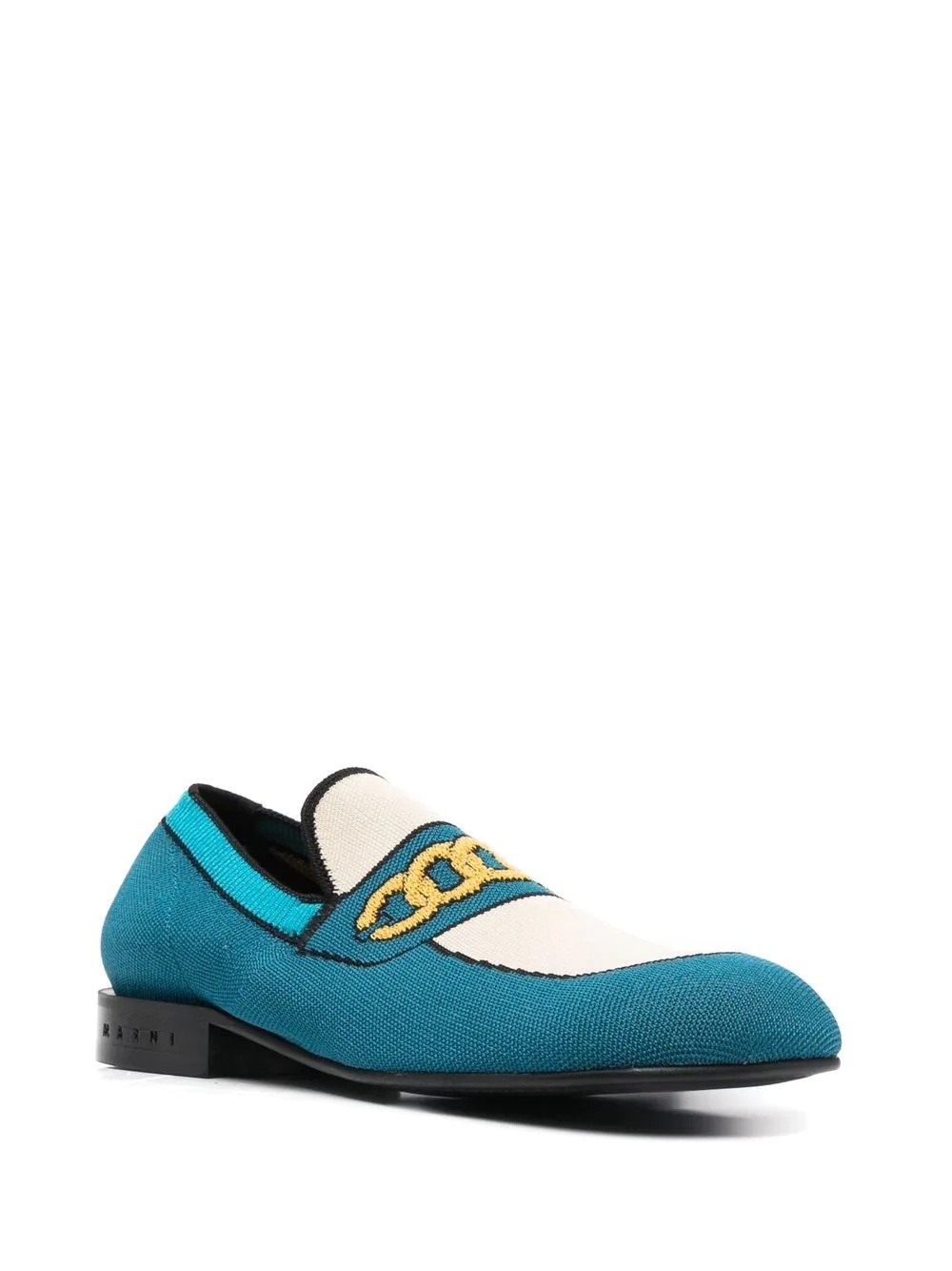 almond-toe knitted loafers - 2