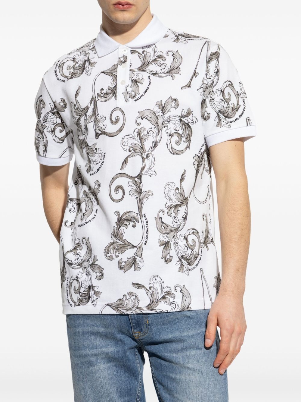barocco-print polo shirt - 3