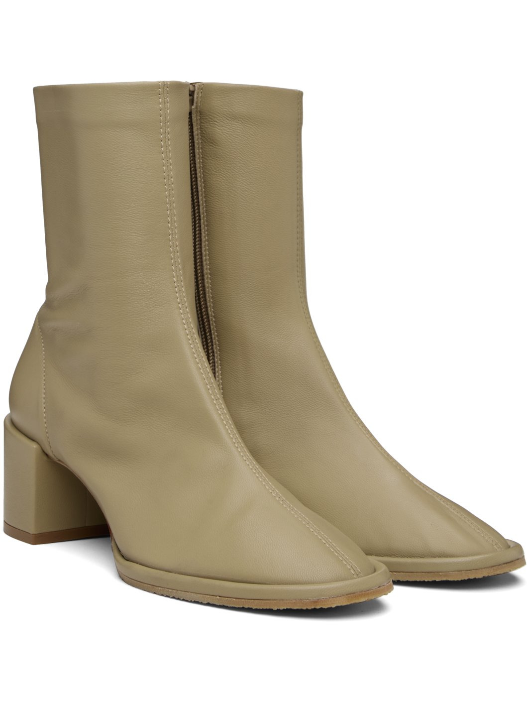 Beige Josiah Lamb Nappa Leather Boots - 4