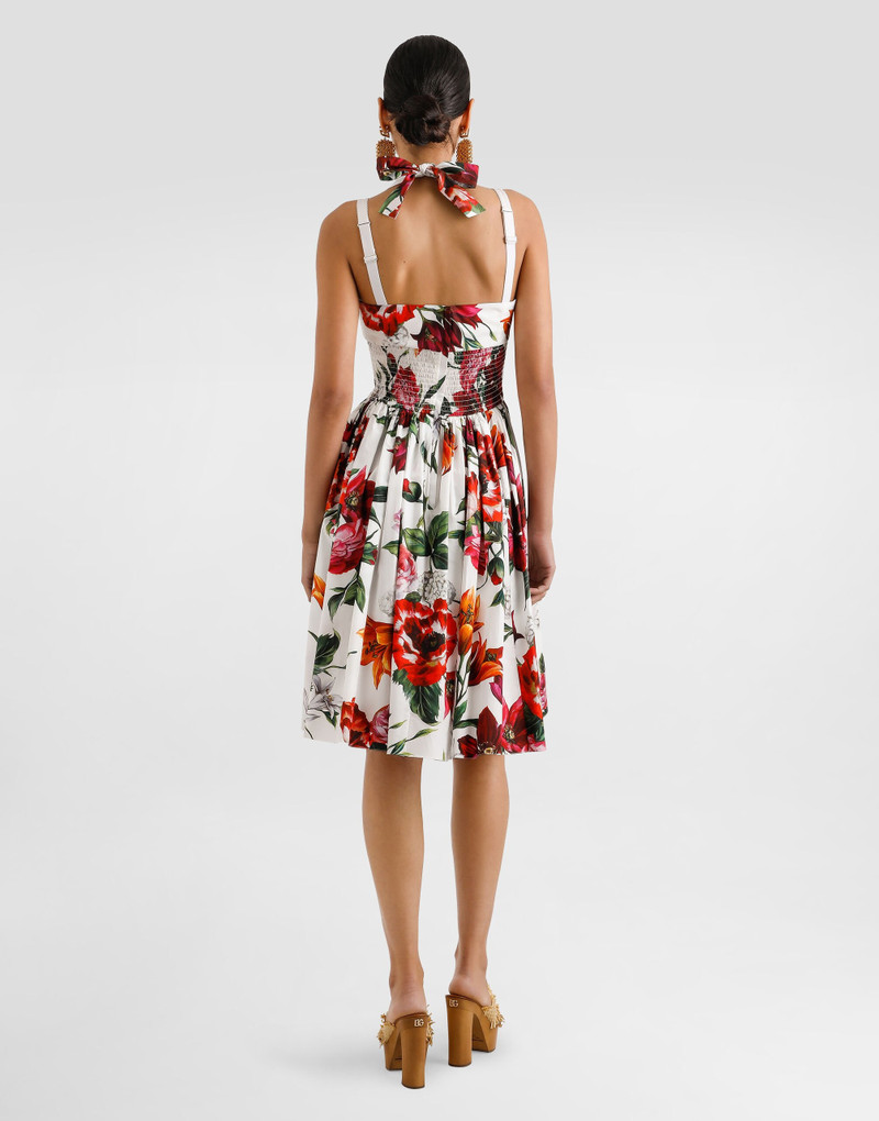 Flower-print poplin dress 3