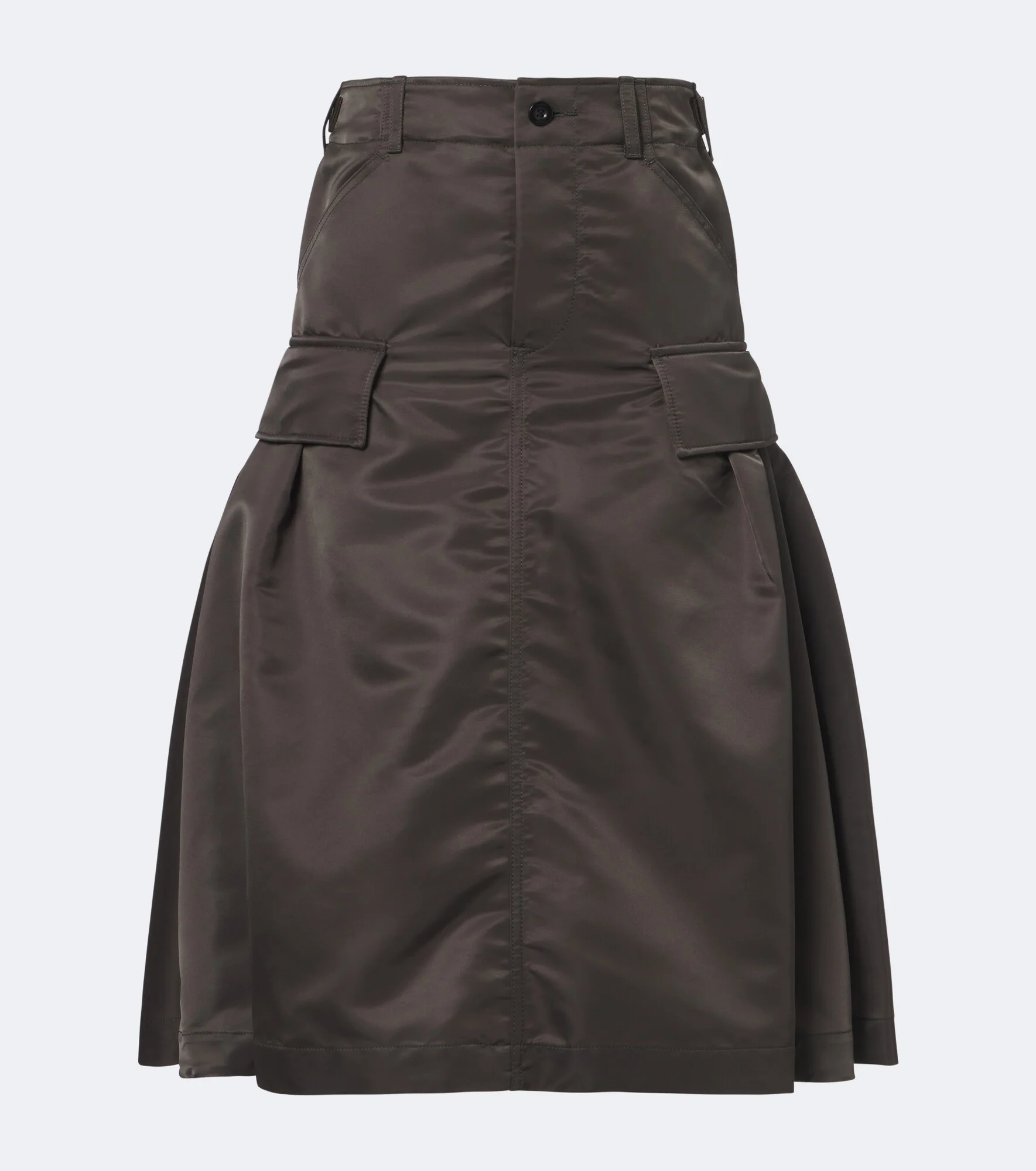 Twill midi skirt - 1