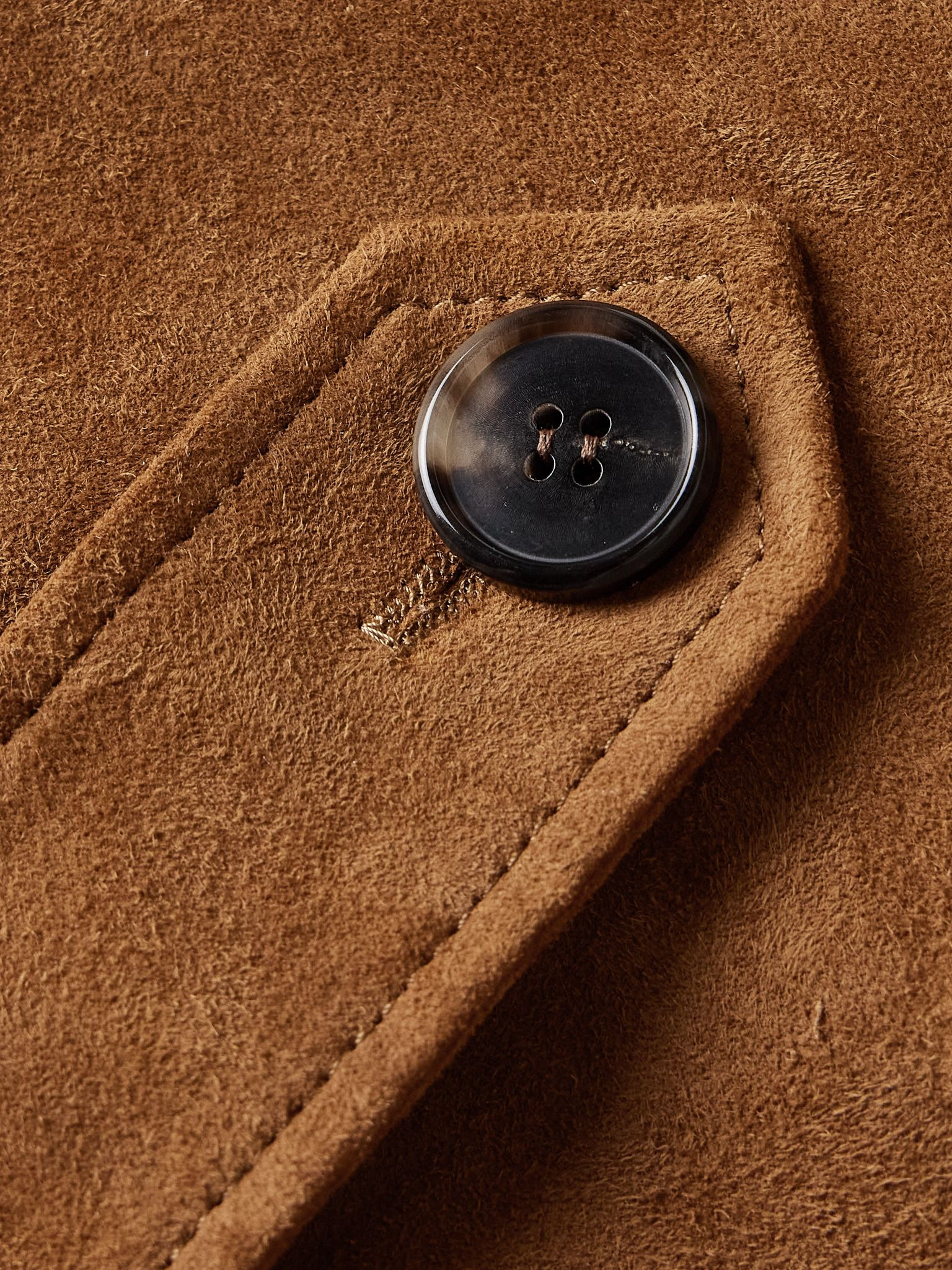 Alfi belted cropped suede jacket Tan - 4