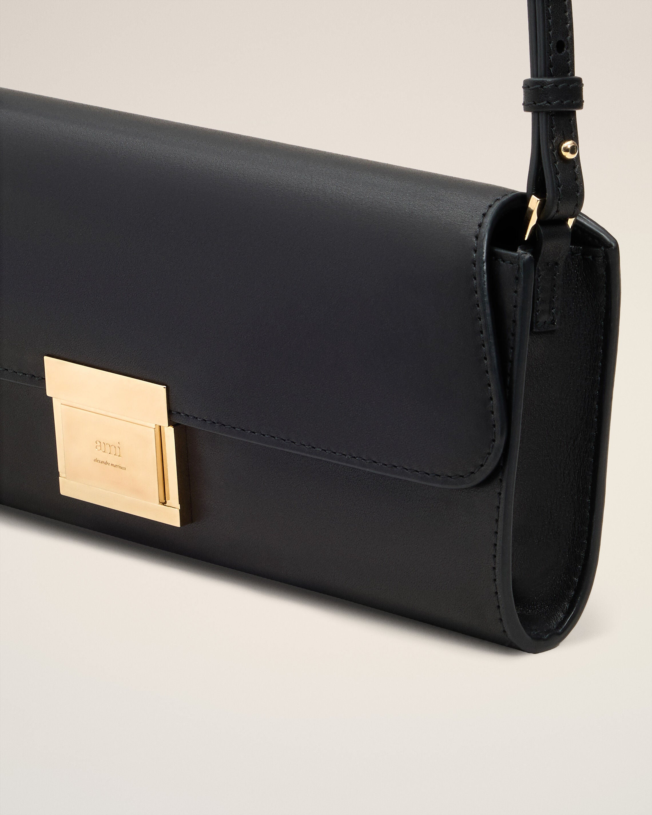BLACK SMOOTH LEATHER MIMI POUCH - 5