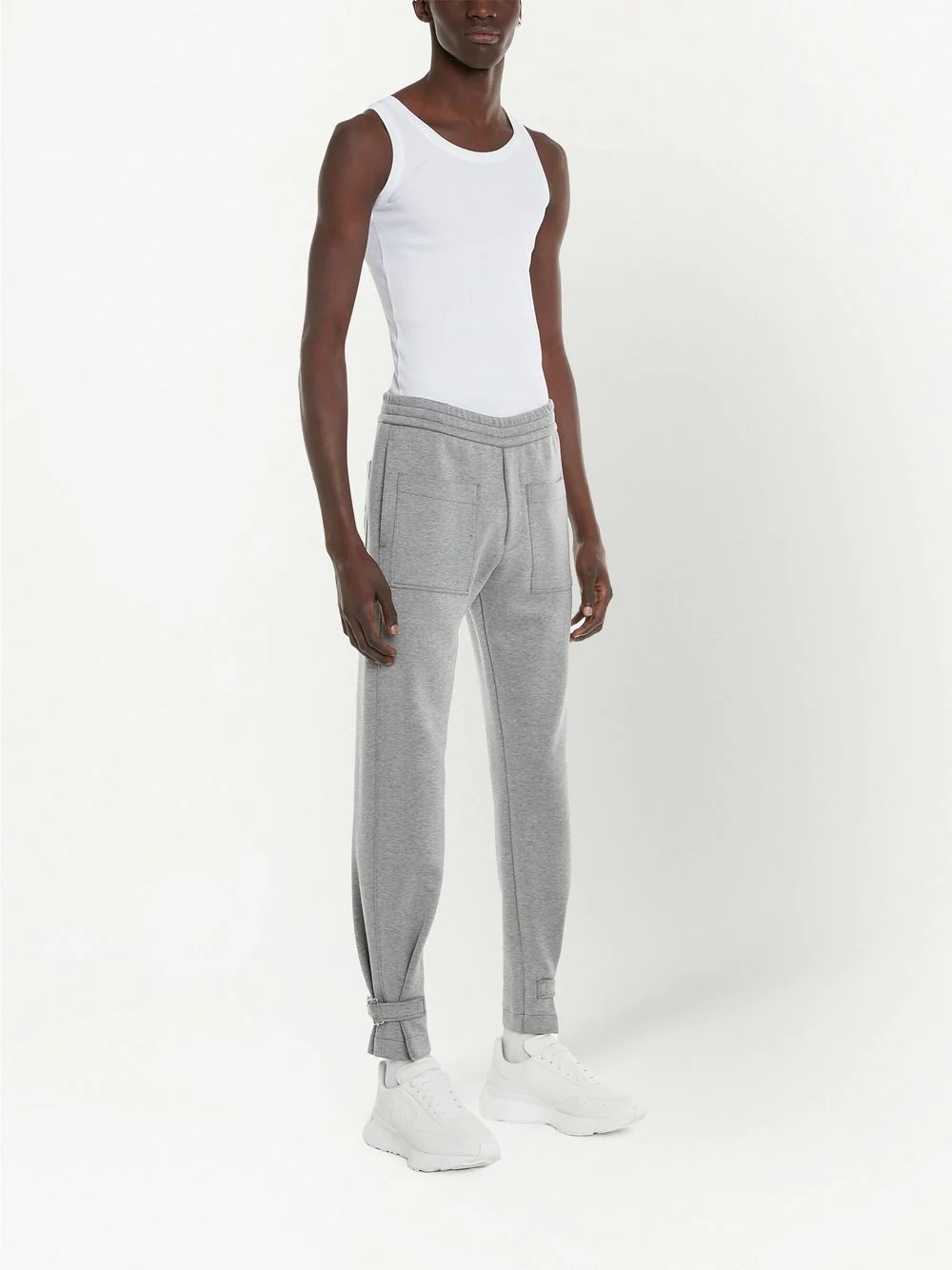 buckled-ankle track trousers - 3