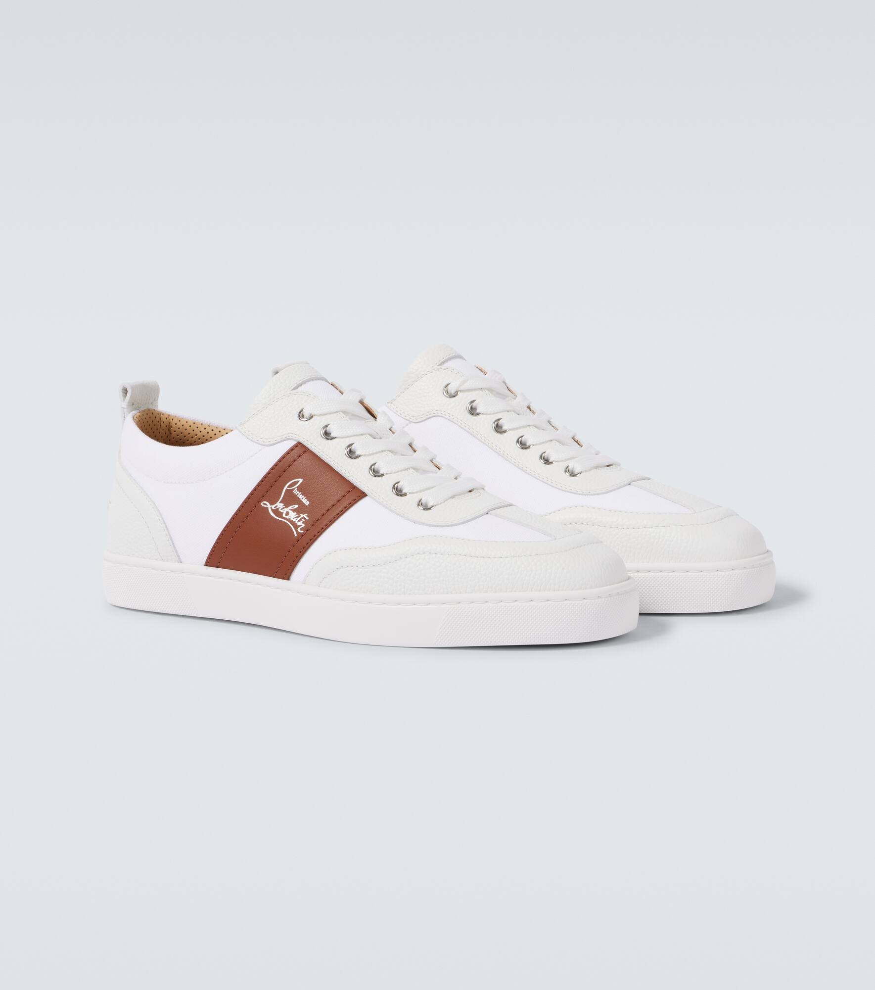 Retero leather-trimmed canvas sneakers - 5