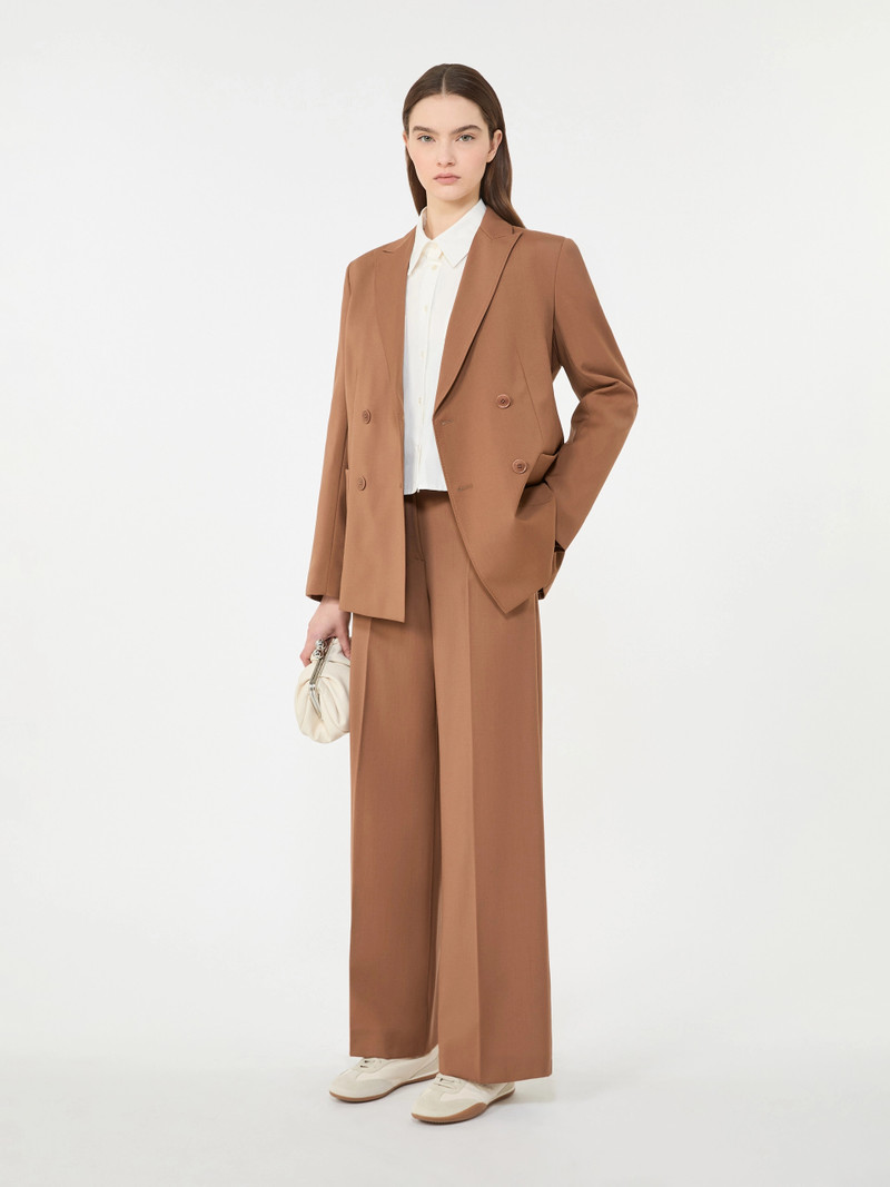 WEEKEND Max Mara Double-breasted stretch wool blazer - TOBACCO outlook