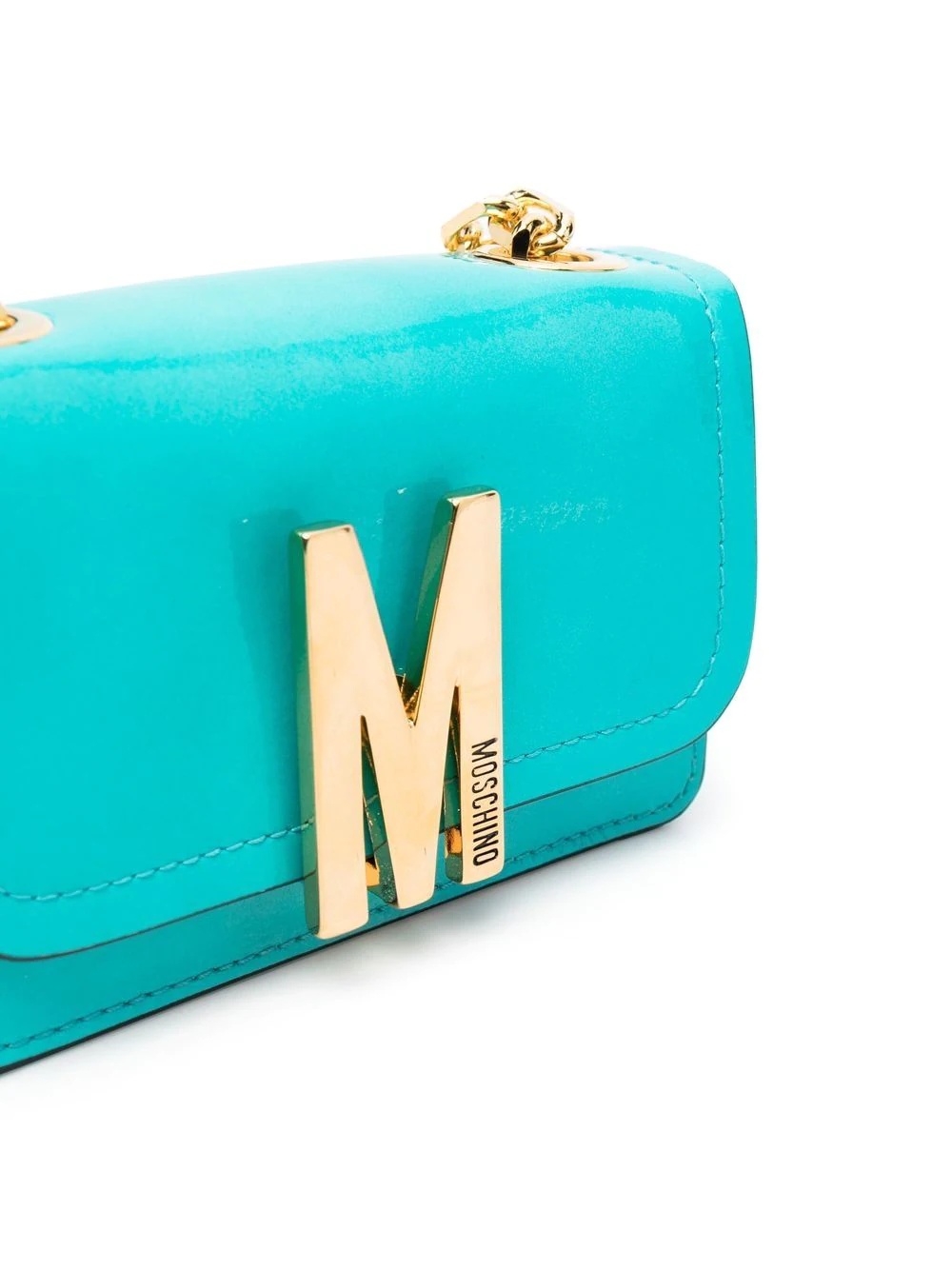 M logo-letter leather bag - 4