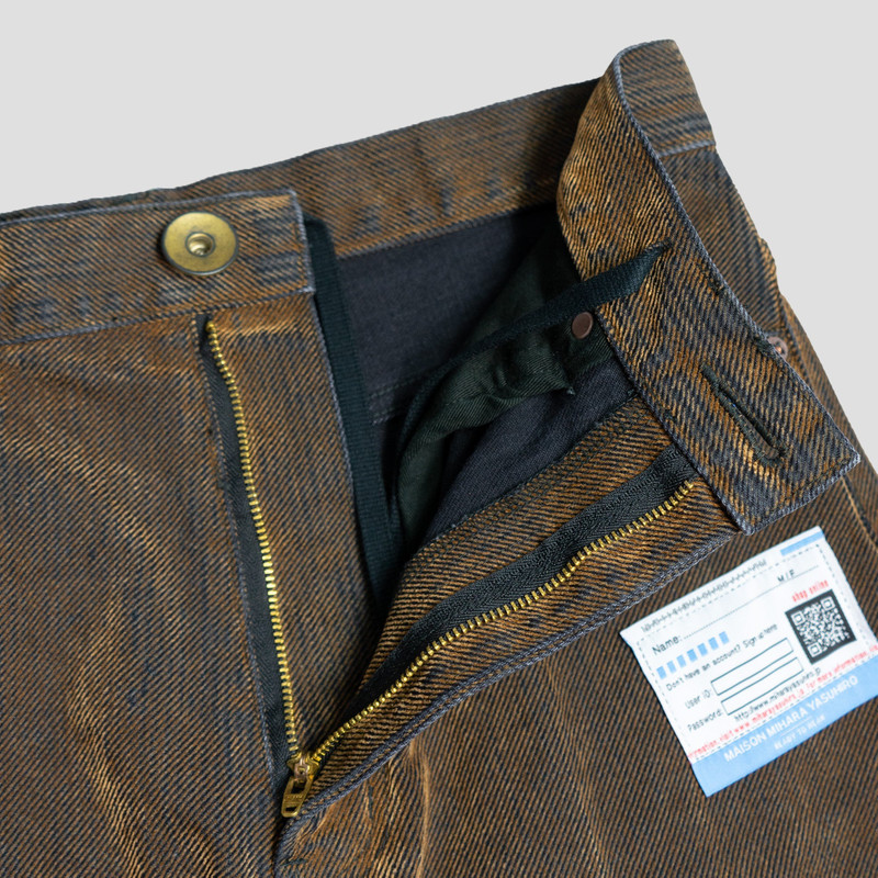 Maison MIHARAYASUHIRO WIDE TAPERED FLOCKED DENIM PANTS outlook