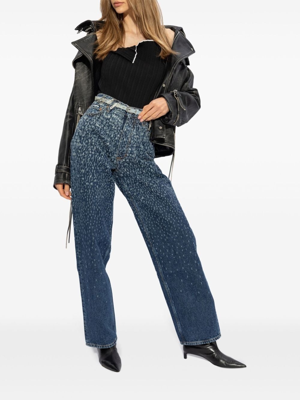 Achilles leather biker jacket - 2