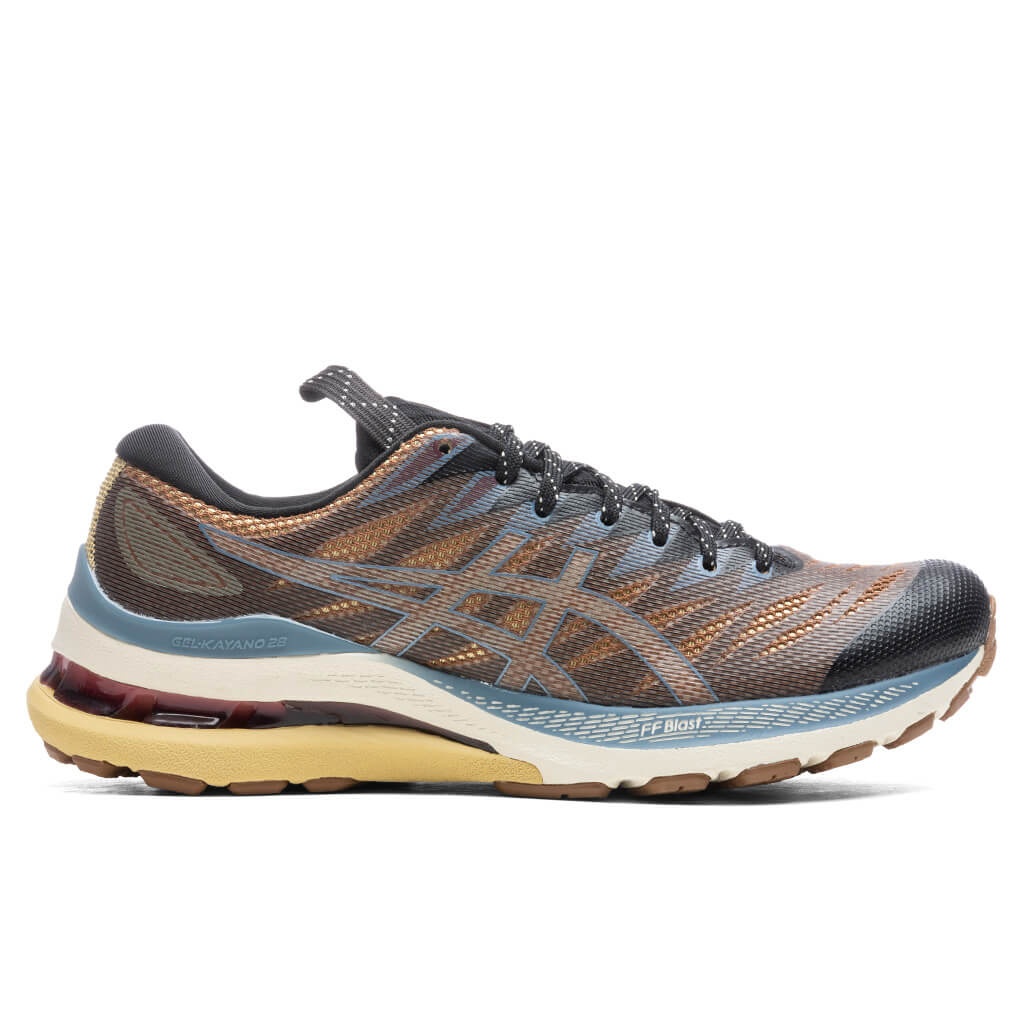ASICS WOMEN'S FN3-S GEL-KAYANO 28 - ANTHRACITE/ANTIQUE GOLD - 1