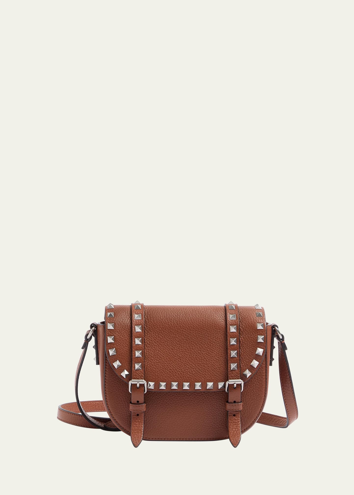 Men's Rockstud Small Leather Messenger Bag - 1