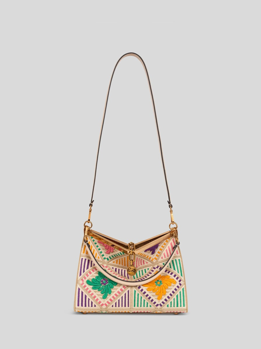 MEDIUM VELA BAG WITH ALL-OVER FLORAL EMBROIDERY - 3