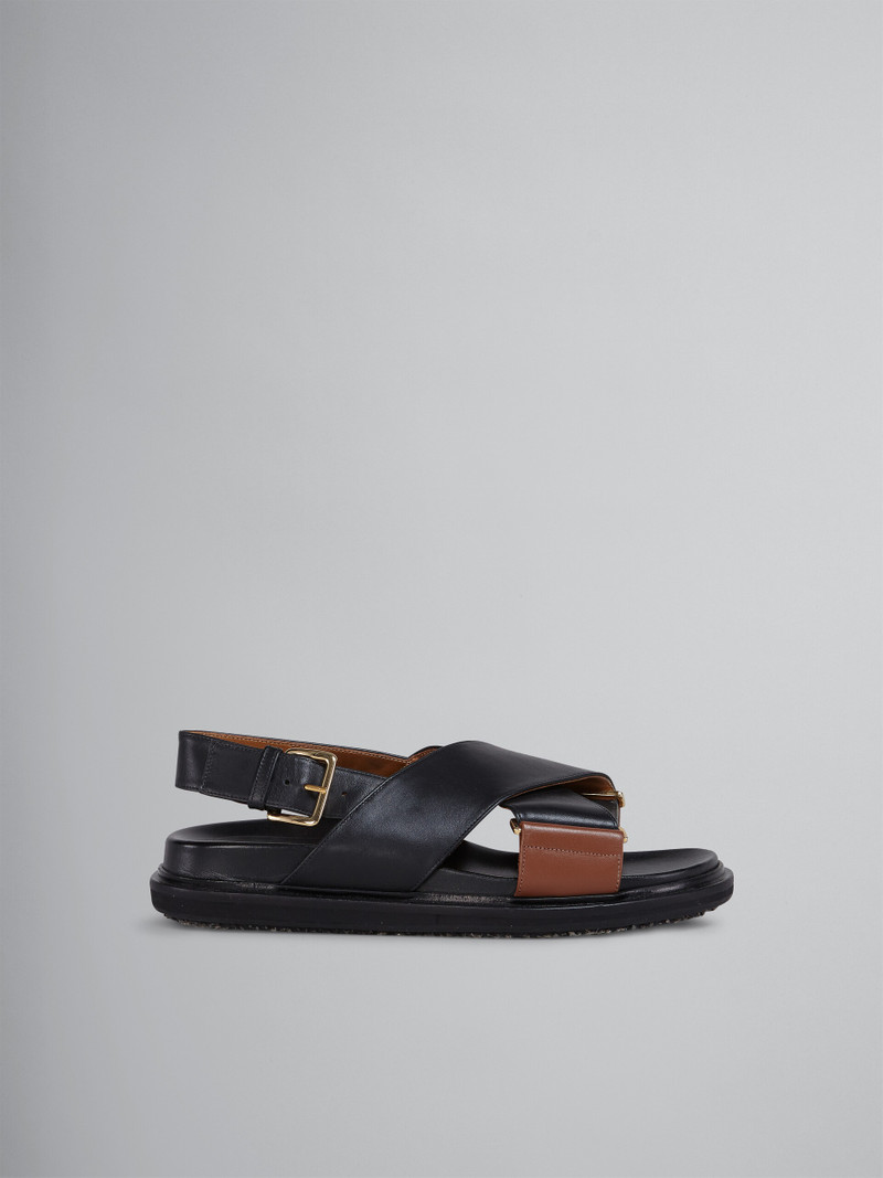 BLACK AND BROWN LEATHER FUSSBETT - 1