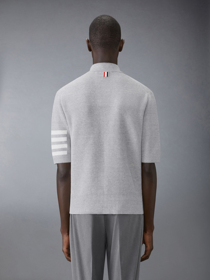 Thom Browne Linen Cotton 4-Bar Relaxed Fit Polo outlook