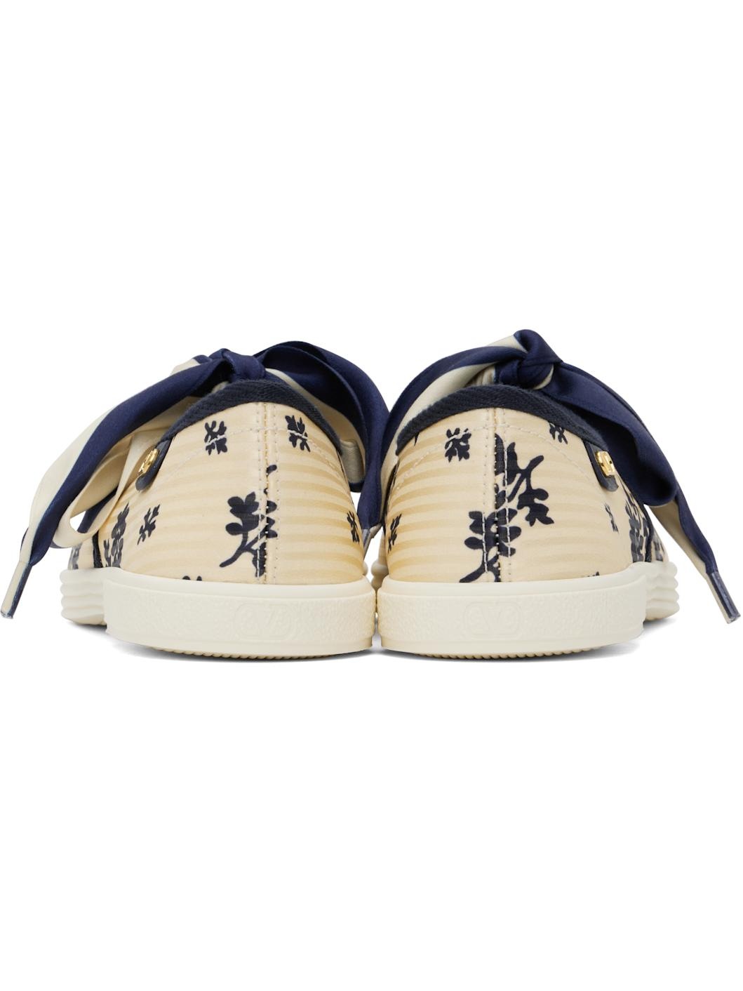 Off-White & Navy Bay By Bay Ballerina Sneakers - 2