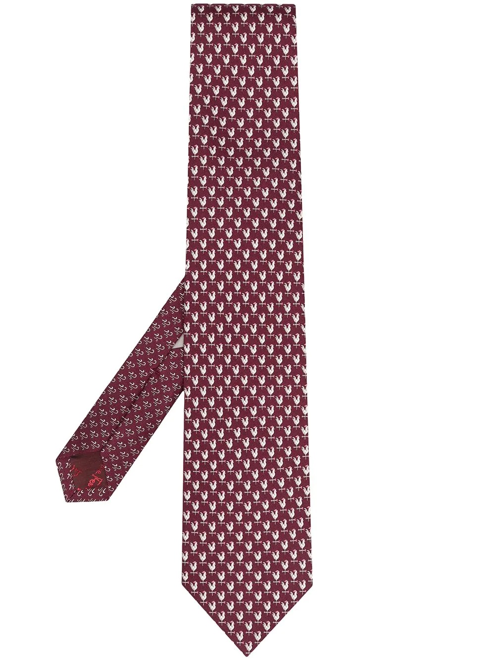 bird-print silk tie - 1