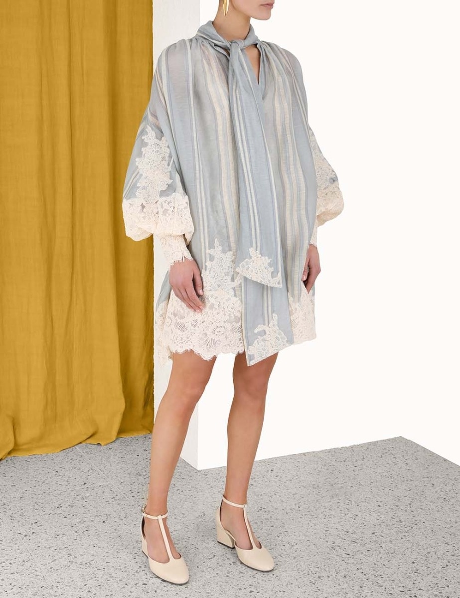 knee length dresses for ladies Lyrical Gather Sleeve Midi Dress