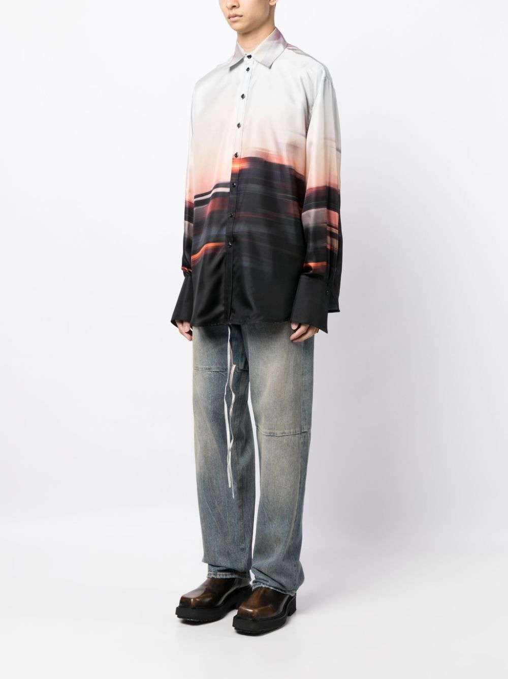 Blurred City convertible silk shirt - 3