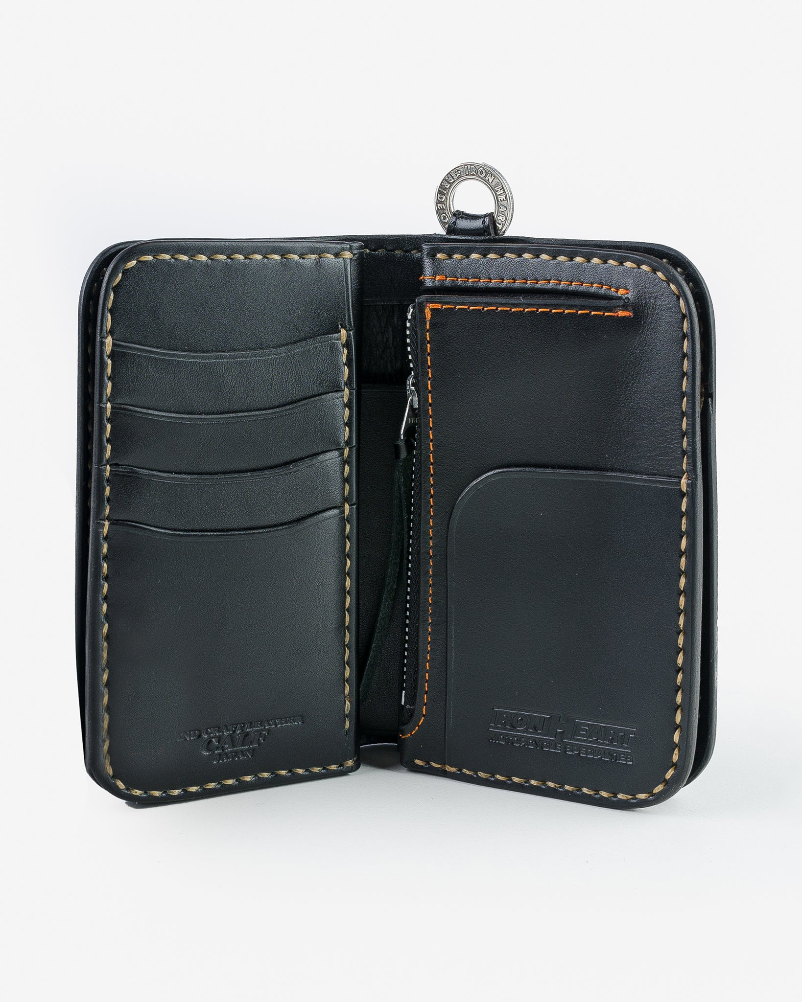 IHG-02-BLK Medium Shell Cordovan Wallet - Black - 8