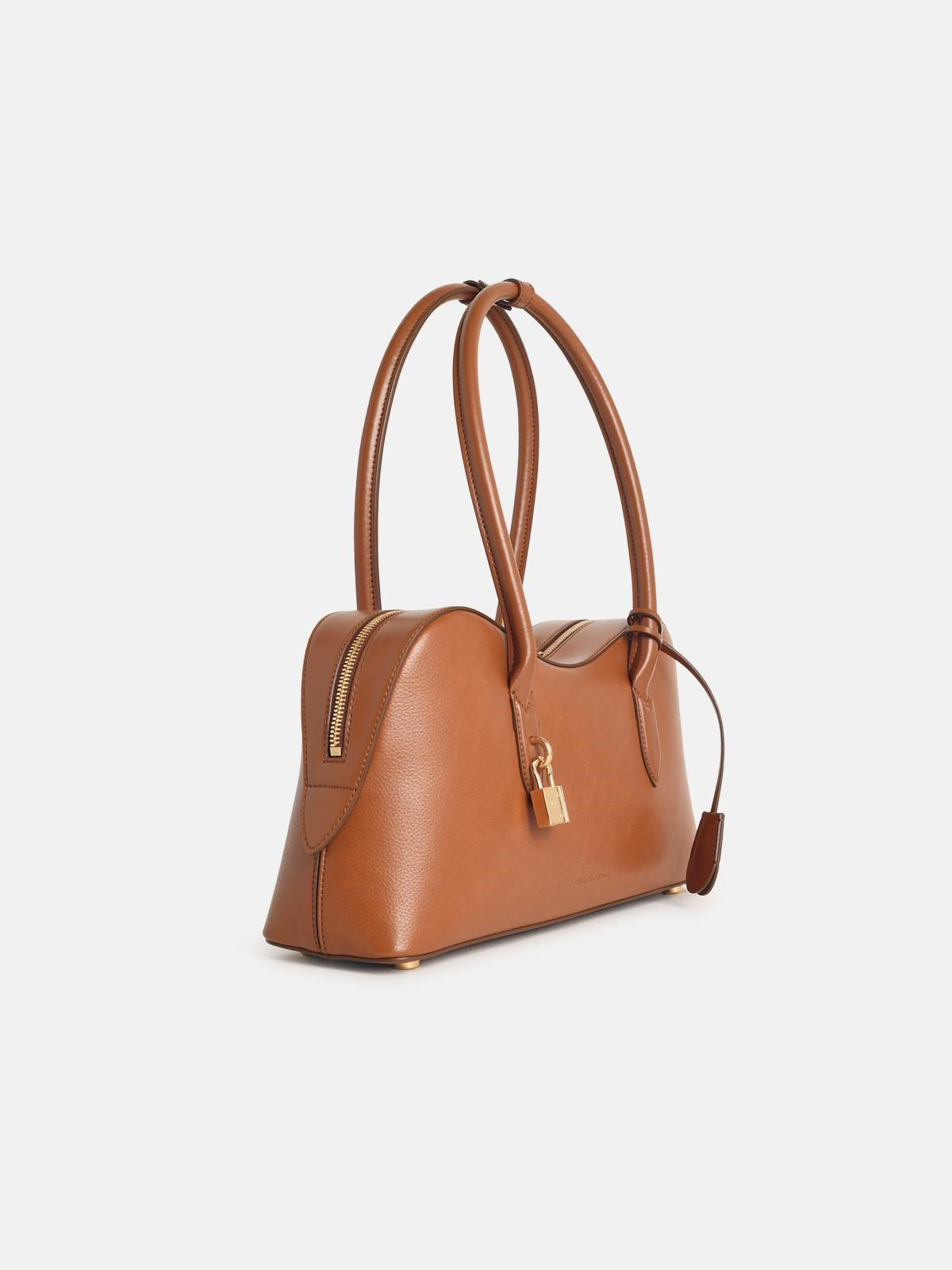 'RYDER' BROWN FAUX LEATHER BAG - 2