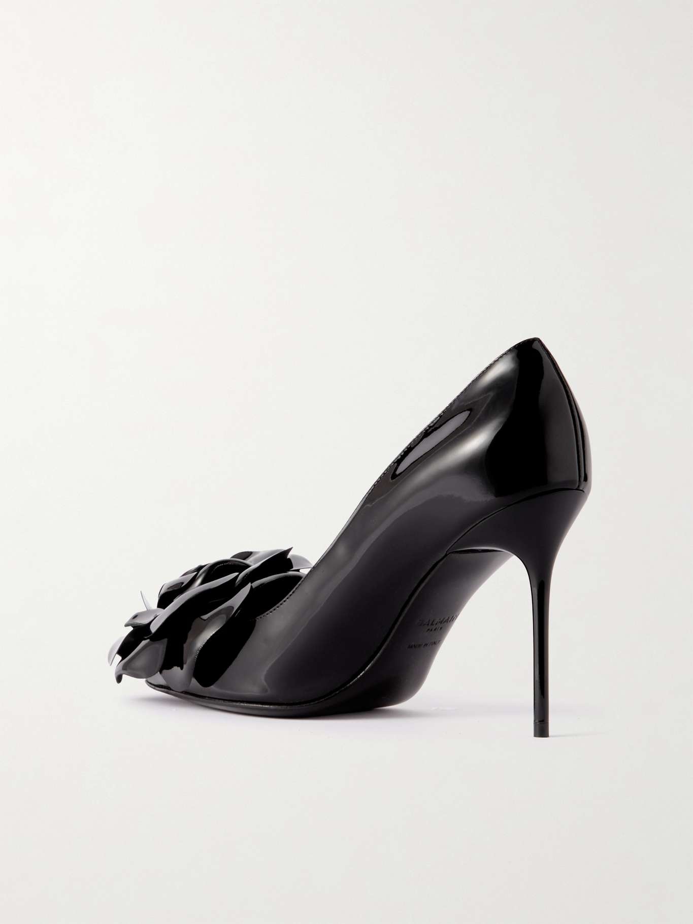 Flower-embellished patent-leather pumps - 3