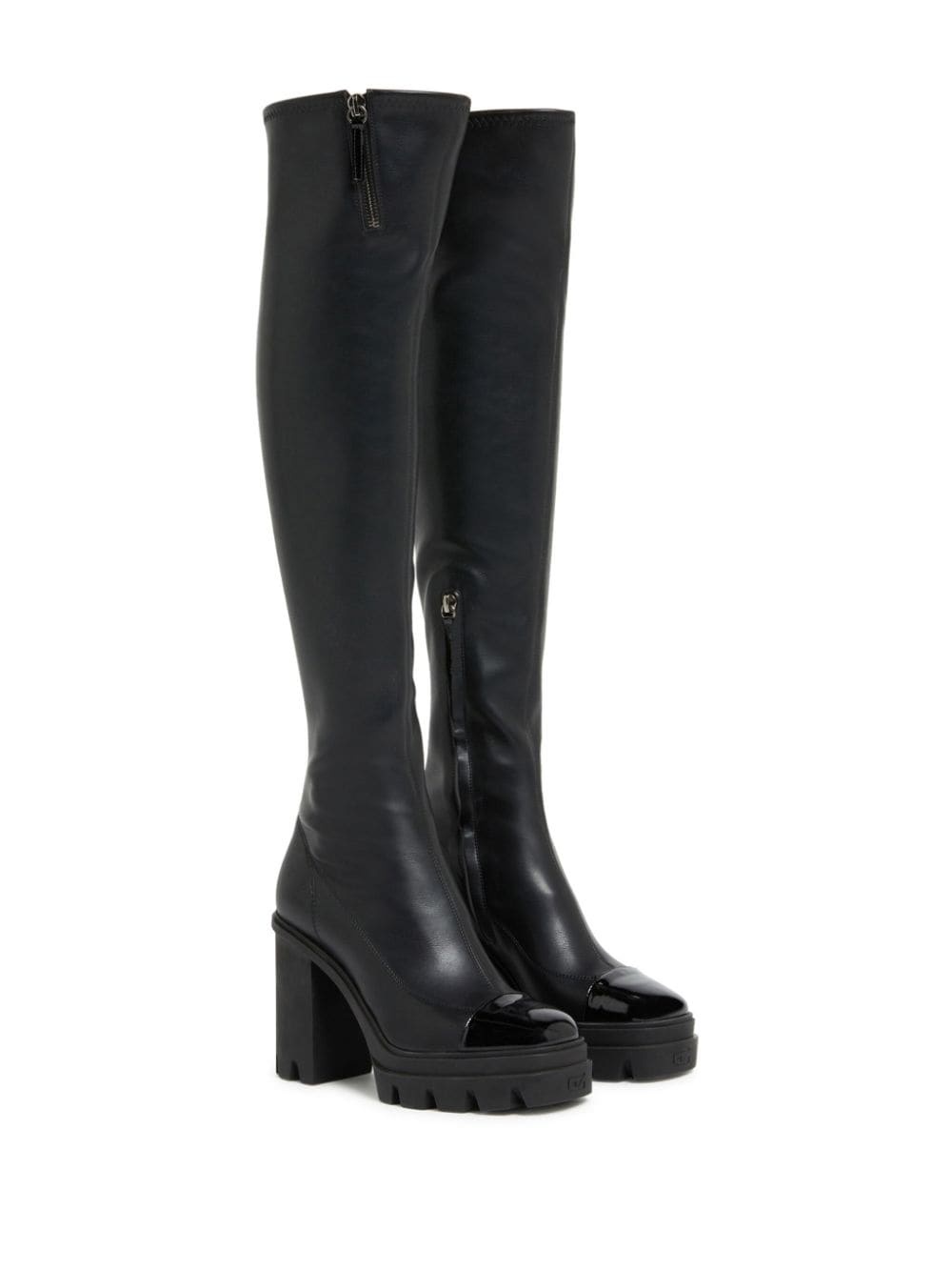 contrasting-toecap knee-high boots - 2