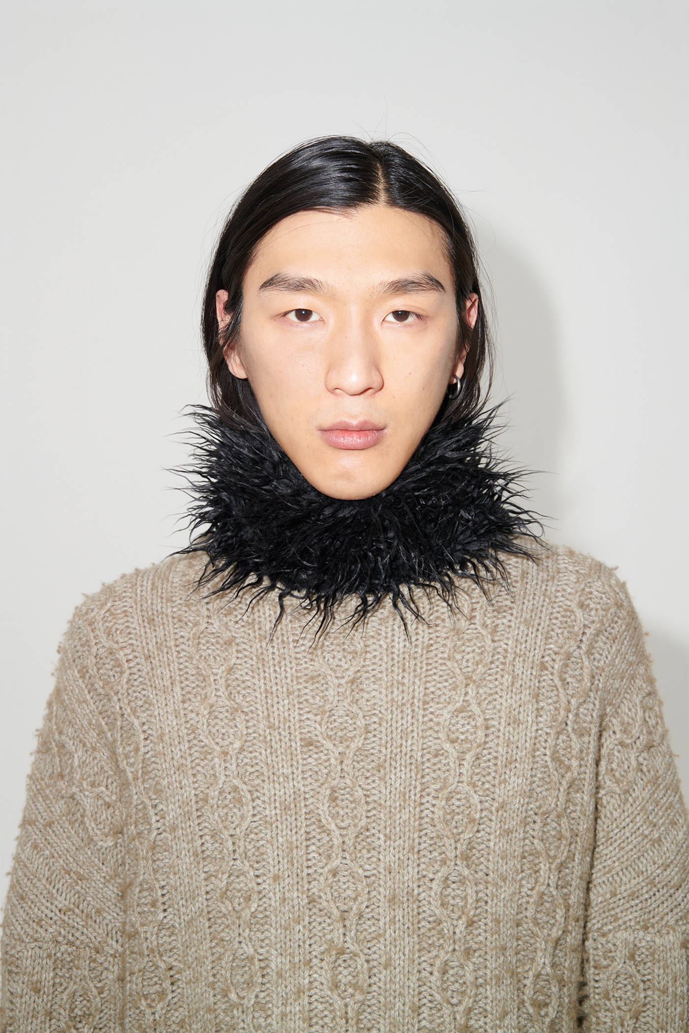 Floss Scarf Black Fake Fur - 2