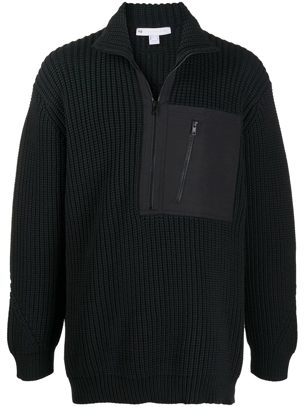 half-zip knitted jumper - 1