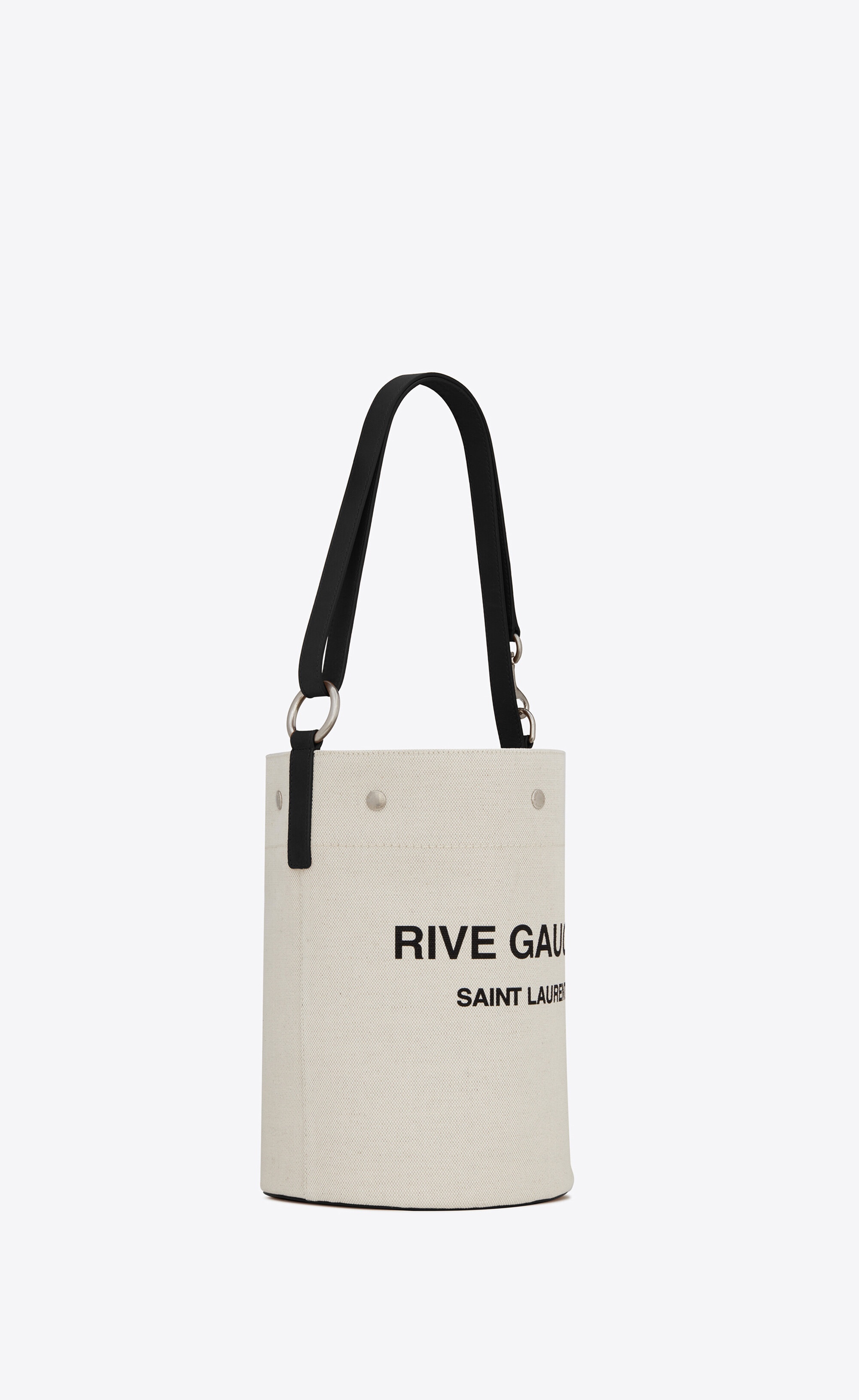 SAINT LAURENT rive gauche bucket bag in linen | REVERSIBLE SAINT LAURENT rive gauche bucket bag in linen | REVERSIBLE