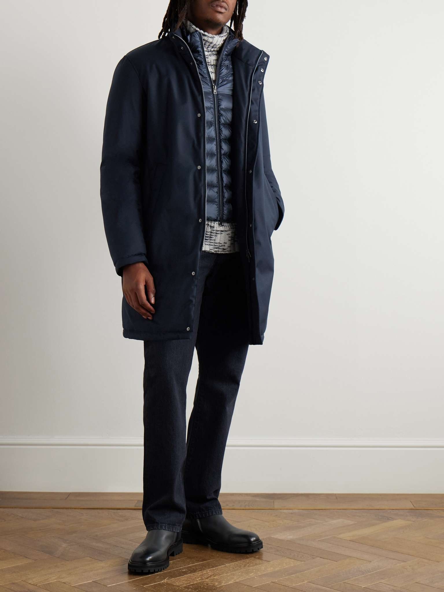 Layered Padded Shell Down Coat - 2