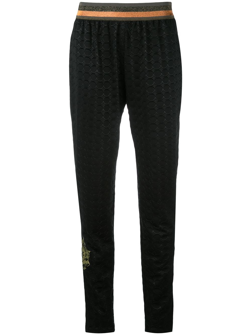 geometric embossed tapered trousers - 1