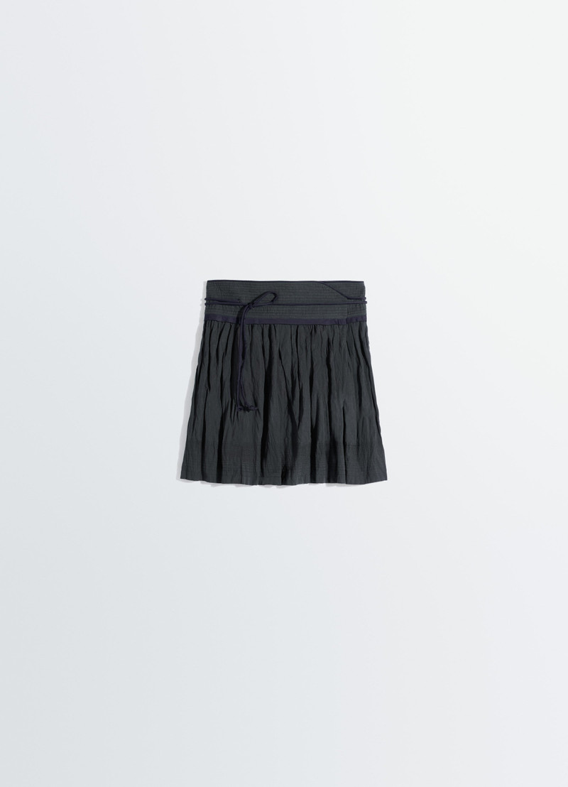 CRINKLED WRAP SKIRT IN CRINKLED COTTON METAL 1