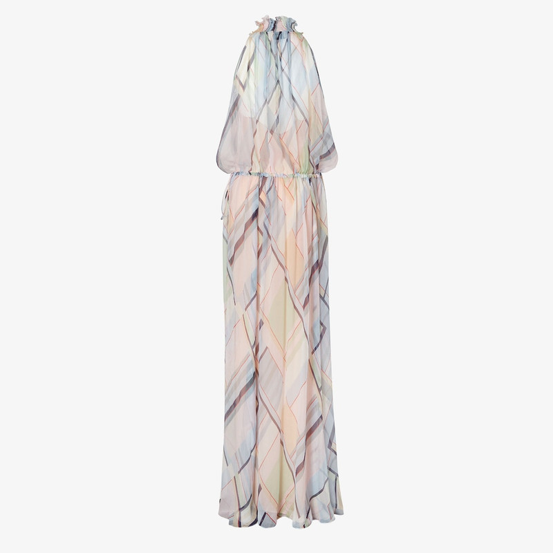 Dress Silk chiffon dress with multicolor print 2