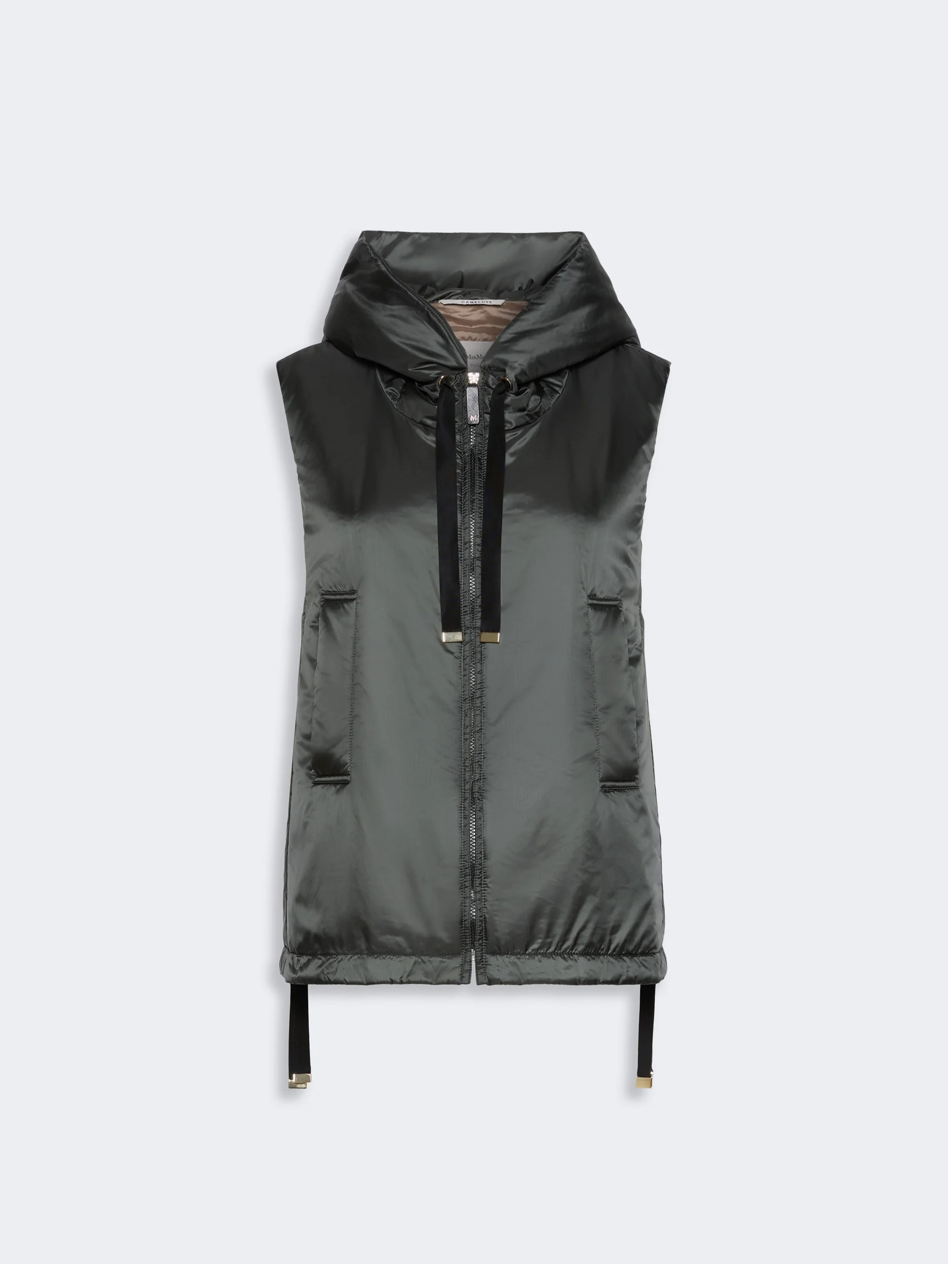 GREENGO Padded water-repellent hooded gilet - DARK GREEN - 1