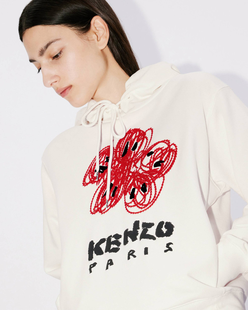 'KENZO Drawn Flowers' embroidered hooded sweatshirt 6