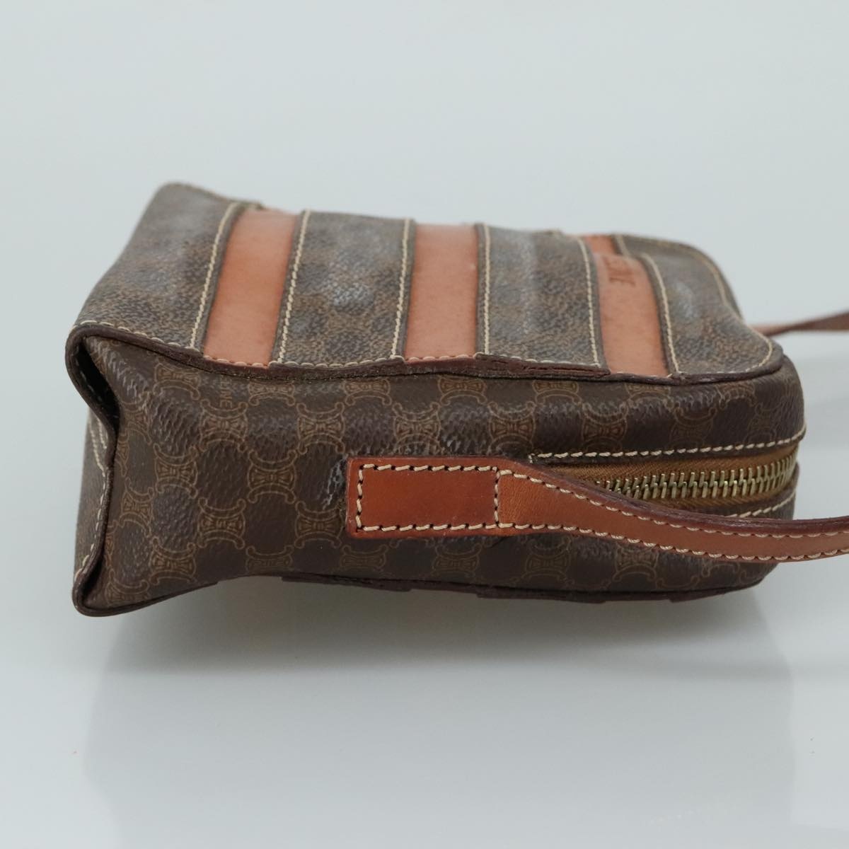 CELINE Macadam Canvas Shoulder Bag Pvc Leather Brown - 3